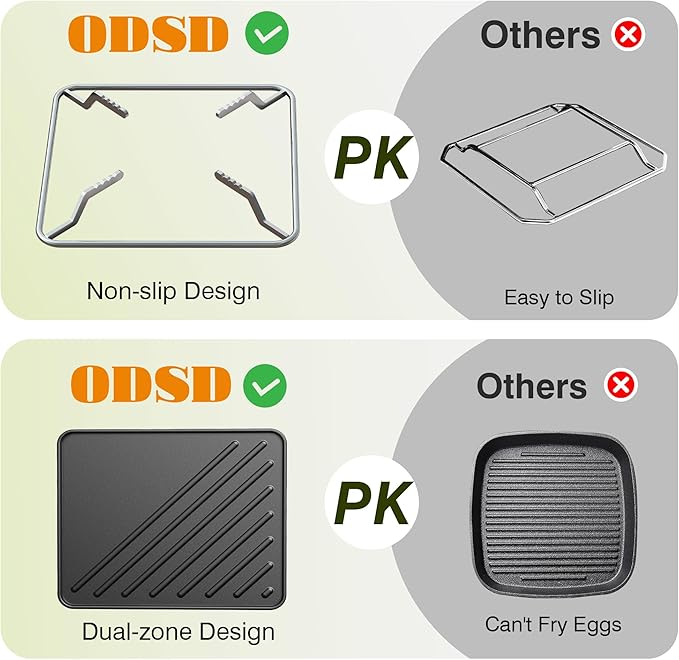 ODSD 2 Burner Camping Stove with Windshield, 20000 BTU Propane Camp Stove, Portable Folding Gas Stove, Camping Essentials Gears Includes Frying Pan, Coffee Stand & Carry Bag, Green