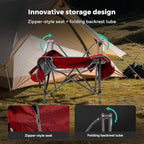 UNNYFEEL High Red Camping Chair for Adults, Lightweight Camping Chair Support 300 lbs Heavy Duty, Compact Folding Chair Design, Portable & Collapsible Camping Chairs for Outdoor, Camp, Beach, Picnic