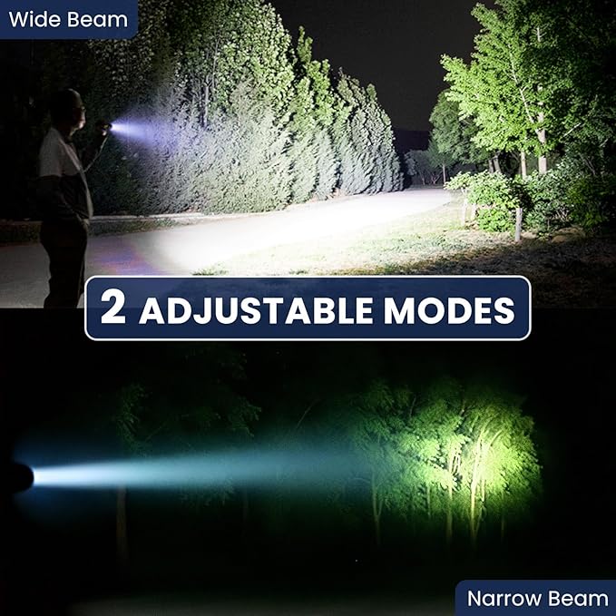 THY TRY Rechargeable LED Flashlights High Lumens, 90000LM Super Bright Flashlights with 7 Modes, High Powered Handheld Flash Light for Home Camping Hiking Night Work (2 Pack)