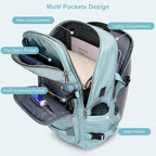 PIJUSHI Travel Backpack for Women Flight Aprroved Carry on Bag Large Casual Luggage Backpack Fit 16 inch Laptop(PE050 Teal Blue)