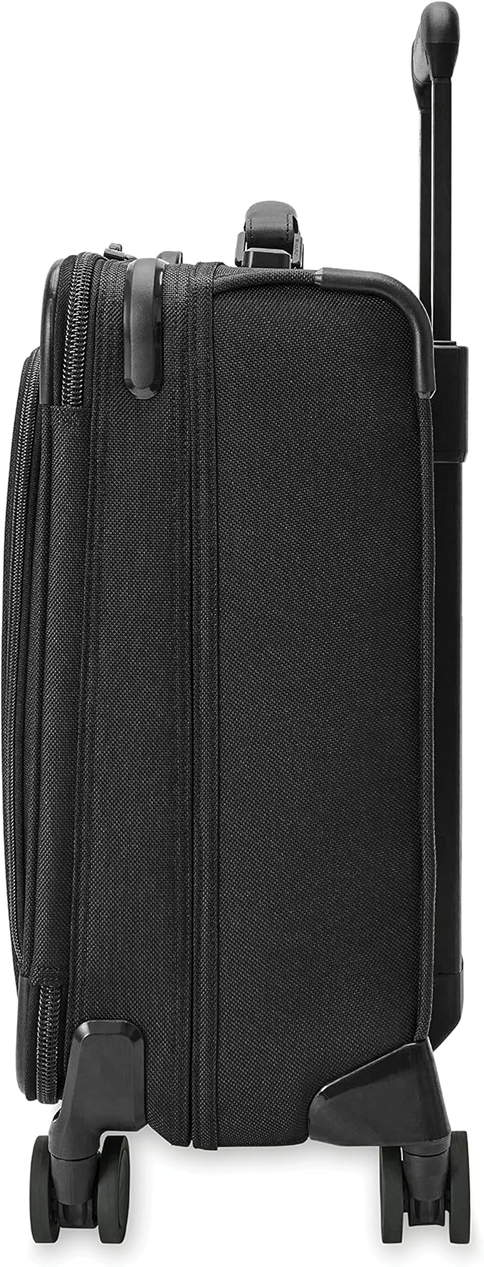 Briggs & Riley Compact 19" Carry-On Expandable Spinner - Carry On Luggage for Travel, Suitcases with Wheels, Softside Rolling Bag for Men & Women, Garment Panels - Baseline Collection, Black