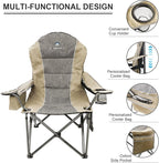 Folding Camping Chair:Oversized Portable Lawn Chairs for Adults,Outdoor Heavy Duty Padded Seats,Support 350 LBS,for Camp,Travel & Picnic