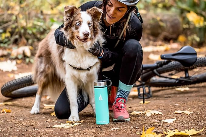 HYDRO CELL Stainless Steel Sport Water Bottle with Straw - Keeps Drinks Cold & Hot via a Leak Proof Metal Triple Insulated Vacuum Flask for All Sports and Outdoors Activities (Teal 24oz)