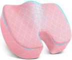 TushGuard Office/Car Seat Cushion, Non-Slip Sciatica & Back Coccyx Tailbone Pain Relief Chair Pad, Memory Foam Butt Pillow for Computer Desk, Wheelchair, Driving (Pink, X-Large)