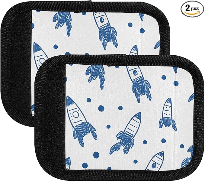 Rockets Blue Luggage Handle Wrap for Suitcase Luggage Tags Handle Covers Identifiers Soft Decorations Travel Accessories 2 Pack