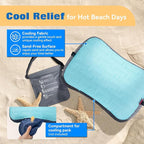 Hikenture Beach Pillow for Sand 2-Pack, Washable Inflatable Pillows for Pool, Portable Camping Pillows with Removable Cover, Soft Air Sand Pillow Built-in Sandbag
