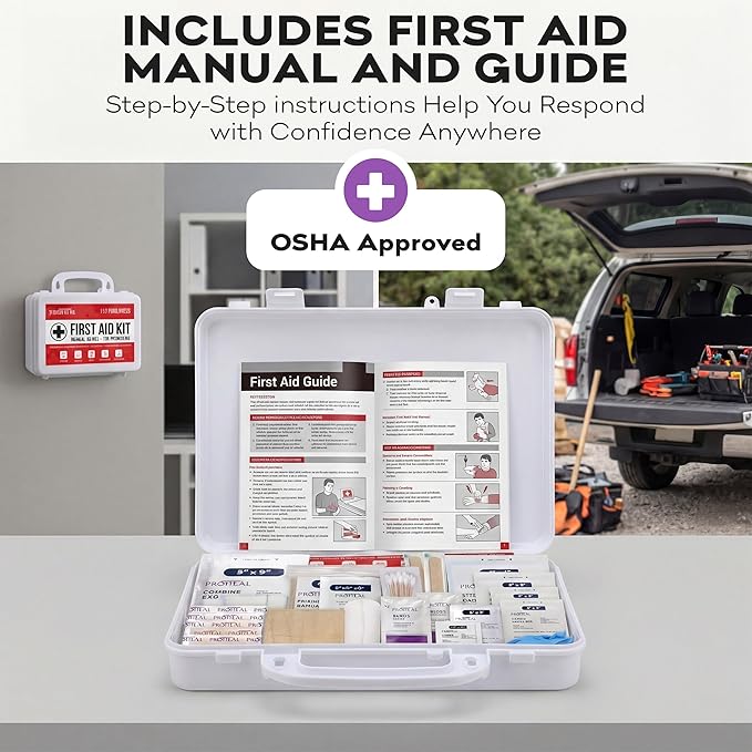 50 Person OSHA Compliant First Aid Kit for Businesses, Vehicles, Trucks, Construction Site - Type III, ANSI Class A Emergency Kit - 197 Piece Essential First Aid Supplies