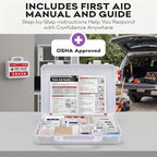 100 Person OSHA Compliant First Aid Kit for Businesses, Vehicles, Trucks, Construction Site - Type III, ANSI Class A Emergency Kit - 364 Piece Essential First Aid Supplies