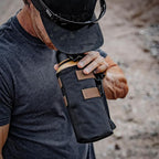 Iron Infidel Battle Bottle - 32 Oz Insulated Water Bottle with Straw Lid & Chug Cap, Stainless Steel Metal Flask Includes Rugged, Removable Sleeve for Keys, Wallet, & Phone (Brown Recluse 1 Liter)