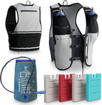 TakaFiTrail Running Hydration Vest Men - Breathable Trail Running Hydration Vest w/ 2 Water Bottles, Bladder Pouch, Ice Pack for Runners - Reflective Marathon Gear Jogging Backpack for Hiking