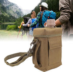 Outdoor - 2L Portable Water Canteen with Waist Bag, Multi Fuctional PVC Flat Camping for Surplus or Bushcraft Gear (Khaki)