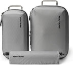 Ultralight Compression Packing Cubes - Lightweight Travel Organizers for Suitcases and Luggage (3-Pack, Light Grey)