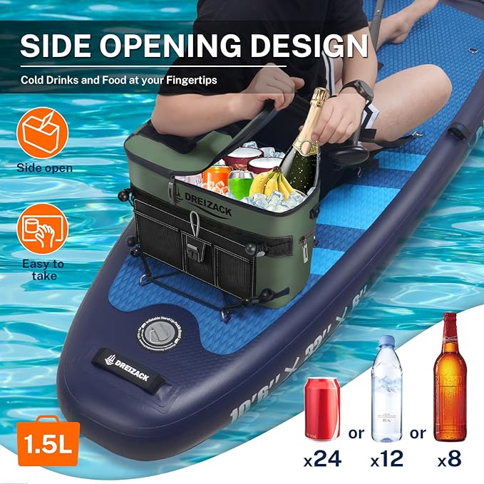 Dreizack Kayak Cooler Behind Seat, Waterproof Cooler for Kayaking,Paddle Board Cooler Compatible with Lawn-Chair Seat Kayak Accessories Cooler Bag Kayak Cooler Tow Behind for Camping Fishing