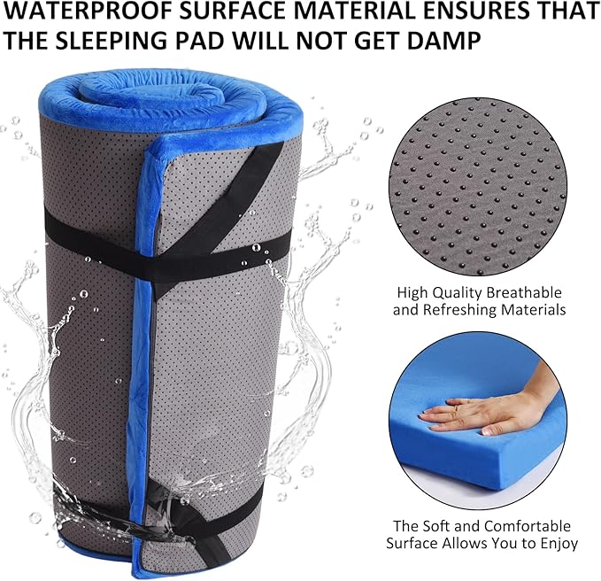 Thick Camping Sleeping Pad - Lamb Fluff Camping Cot Pads for Adult, Soft Sleeping Mat, Non-Slip Camping Mattress Pad for Car Tent