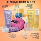 W7 Beauty Blast Skincare Secrets Set - Complete Full Size Skincare Routine with Day Cream, Serum, Cleansers, Toner Mist, Eye Cream and Makeup Remover Pad