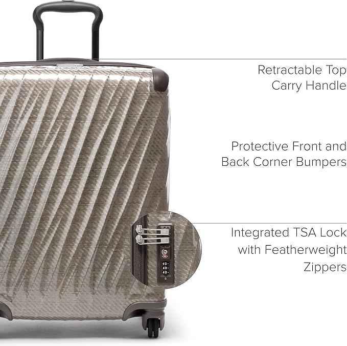 TUMI - 19 Degree Lite 4 Wheel Luggage - Lightweight and Highly Durable, Modern Contour, Hard Shell Men's and Women's Suitcase - 21.75" International Carry-On, Titanium Grey