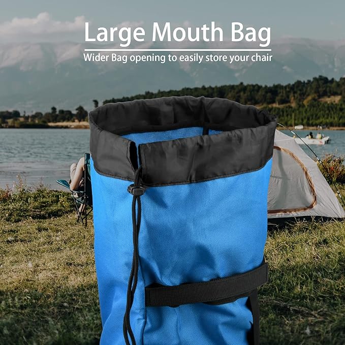 Xxerciz Camp Chair Replacement Bag, 48 inches Heavy Duty Large Storage Bag, Nylon Folding Chair Carry Bag with Shoulder Strap Foldable Blue for Outdoor Camping Travel (Chair is not Included)