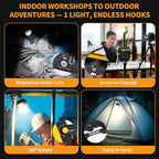 6000mAh Magnetic Work Light Rechargeable with 4000 Lumen IP65 Waterproof, 30H Runtime, 4 Brightness & 4 Color Modes with Red SOS, Strong Magnet Base for Car Repair, Camping, Emergency 1PC