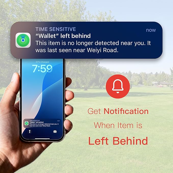 2025 New Wallet Tracker Card for Apple Find My (iOS Only) [Apple MFi Certified] 0.07 inch Super Slim 1 Year Battery Bluetooth Smart Finder GPS Item Locator for iPhone iPad