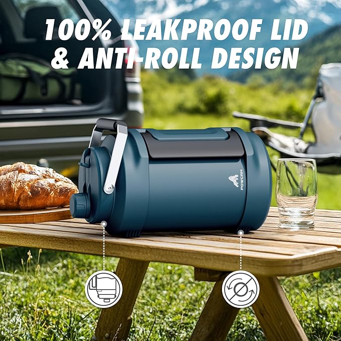 Gallon Water Jug for Outdoors: 2-in-1 Straw Spout Lid, Dual Handle, Leakproof, Keep Cold 48H, 128 oz Insulated Water Bottle for Men, Travel, Gym, Trip, Workout, Camping, Hydration, Fitness (Deepsea)