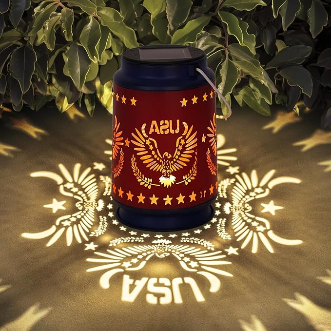 Nacome Eagle Solar Lanterns for Garden Decor: Waterproof Hanging Metal Decoration with LED Lights for Yard Lawn Porch Patio Landscape Pathway – Birthday Gifts for Mom Grandma Women