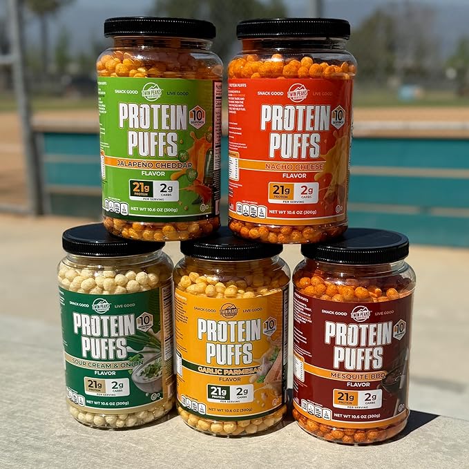 Twin Peaks Protein Puffs - (Nacho Cheese), Keto Friendly, Low Carb Snack (300g, 21g Protein, 2g Net Carbs, High Protein, Healthy Crunchy Snack)