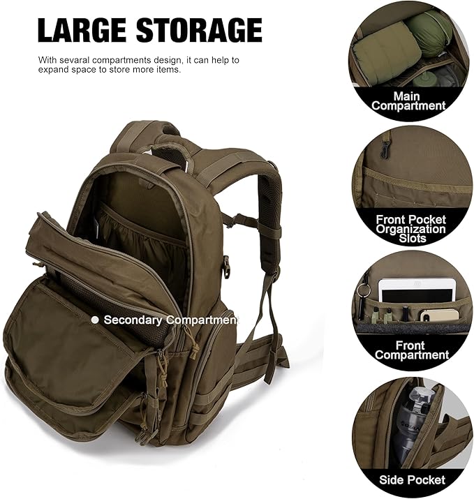 Mardingtop 40L Tactical Backpack for Men,Molle Military Backpack for Hiking,Travel,Camping, Hunting