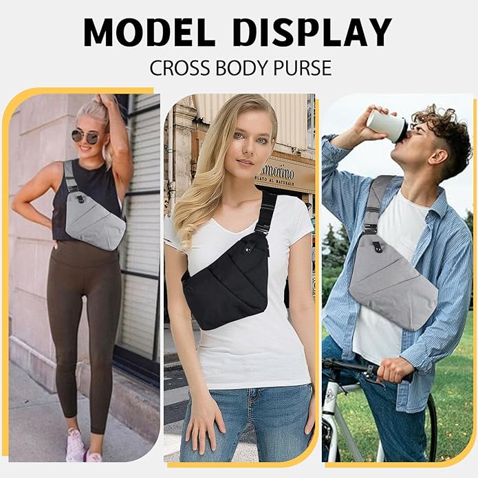 Travel Anti Pickpocket Purses, Slim Carry Crossbody Bag for Women & Man Travel Safe, Waterproof