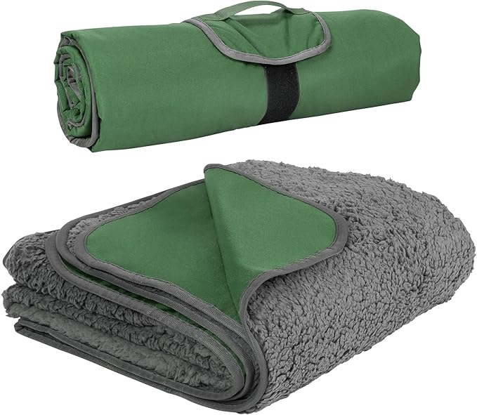 Tirrinia Large Waterproof Outdoor Blanket, Soft Warm Windproof Stadium Blanket with Sherpa Fleece and Foldable for Outdoor Sport, Baseball, Football, Beach, Concerts, Car