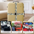 2 Pack Luggage Straps for Suitcases, Adjustable Travel Belt with Double Lock and Quick Release Buckle, Heavy Duty Nylon Bag Packing Strap, Unique Identifiers Business Travel Accessories-Green Flowers