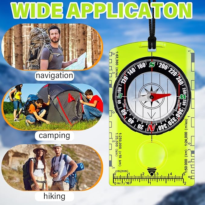 Geiserailie Acrylic Orienteering Compass Hiking Backpacking Map Reading Compass for Navigation and Survival Outdoor Exploring
