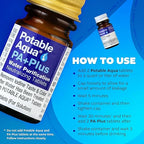 Potable Aqua Water Purification Tablets with PA Plus, Portable and Effective Solution for Camping, Hiking, Emergencies, Natural Disasters and International Travel, Two 50ct Bottles