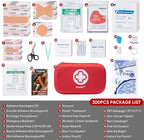 PTEROMY 300 Piece First Aid Kit, Portable Small Emergency Kits Compact 1st Aid Kit with Hard Storage Case for Car, Travel, Home, Camping, Outdoor, Hiking