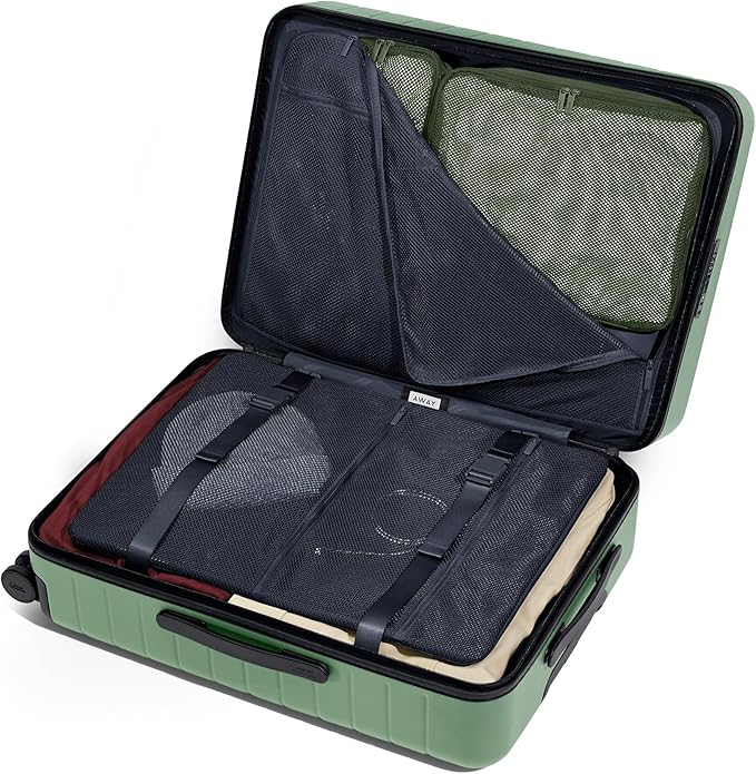 Away Medium Checked Luggage, Lightweight Hard Shell Suitcase with Spinner Wheels, Durable Rolling Luggage, TSA Lock, 26 Inch, Sea Green