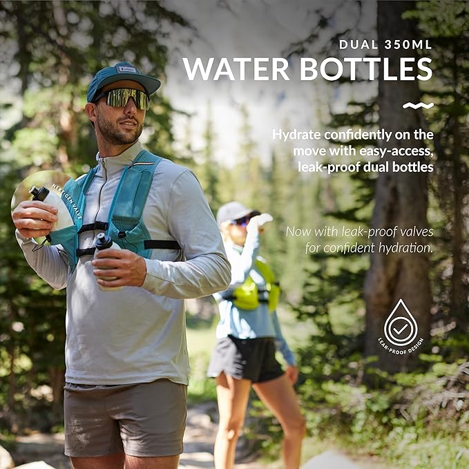 Water Buffalo Hydration Running Vest - Quiver Hydration Vest - Running Hydration Vest with Dual Water Bottles - Lightweight Water Backpack for Running,