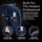 Briggs & Riley Medium Widemouth Backpack for Women & Men - Laptop Backpack, For Work & Travel, Lightweight & Durable, Padded Straps, Fits up to 15" Laptop - @work Collection, Navy