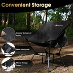 MOON LENCE Portable Camping Chair Plus, Upgraded Comfort & Size, Compact and Lightweight Still, Folding Chair for Backpacking & Hiking, 330Lbs Capacity (Black 2 Pack)