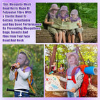 HESTYA 4 Pack Mosquito Bug Net Mesh for Head Mosquito Head Net Face Neck Fly Netting Hood from Insect Bugs Gnats for Outdoor