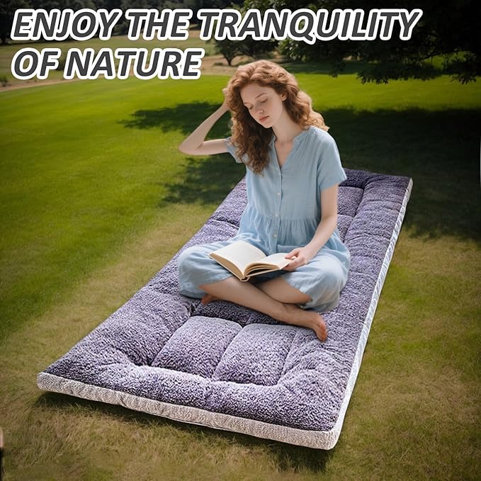 Thick Camping Sleeping Pad - Lamb Fluff Camping Cot Pads for Adult, Soft Sleeping Mat, Non-Slip Camping Mattress Pad for Car Tent