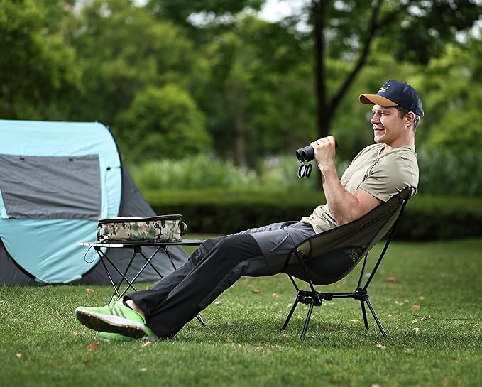 MARCHWAY Lightweight Folding Camping Chair with Spring Lock, Stable Compact Portable for Outdoor Camp, Travel, Beach, Picnic, Festival, Hiking, Backpacking (Lowback Green)