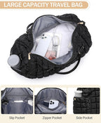 Duffle Bag for Travel, Weekender Bag with Shoe Compartment, Carry On Overnight Bag for Women with Toiletry Bag, Gym Bag with Wet Pocket, Hospital Bags for Labor and Delivery Beige
