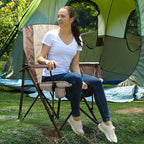 TIMBER RIDGE Oversized Folding Camping Chair High Back Heavy Duty for Adults Support up to 500lbs with Cup Holder, Side Pocket Cooler Bag 2 Pack