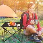 Moclever Foldable Camping Table – Ultralight Portable Table with Cup Holders & Carry Bag, Perfect for Outdoor Adventures, Picnic, Beach, BBQ, Hiking & Home Use