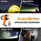 EverBrite Zoomable Rechargeable Spotlight with Foldable Stand, Handheld LED Spotlight Flashlight with 5 Modes, 600M Range, Spot Light for Hunting Boating Camping Hiking Outdoors Searching, 1200 Lumens