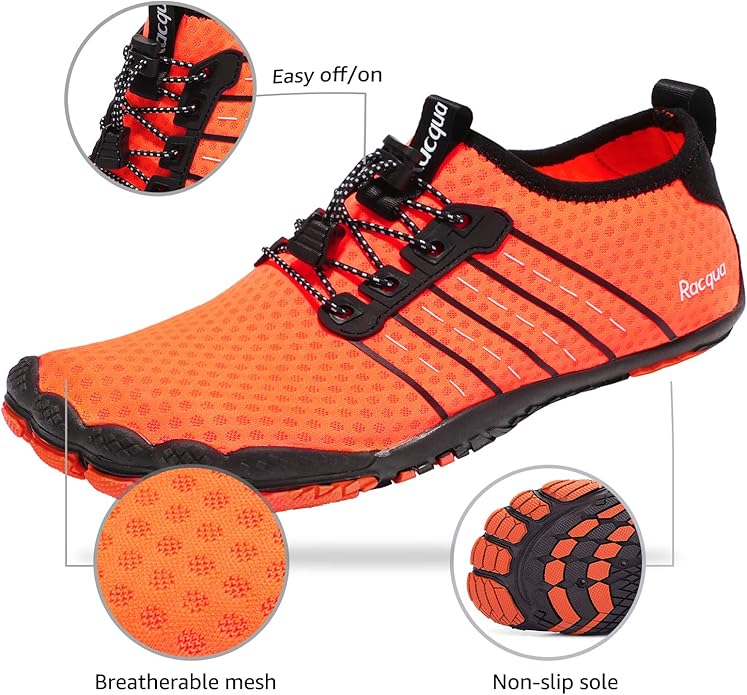 Racqua Water Shoes Quick Dry Barefoot Beach Aqua Sport Swim Surf Pool Hiking Diving Walking for Men Women
