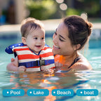 Dark Lightning USCG Approved Infant Life Jacket 0-30 lbs, Swim Vest for Baby/Toddlers 1-3 Year Old 20-30 lbs,Toddler Floaties for Pool Swimming,Boating,Beach,Puddle
