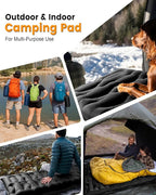 Camping Sleeping Pad,5.9 Inch Thick Camping Mat with Built in Pillow and Foot Pump,Self Inflating Sleeping Pad Ultralight for Camping Backpacking Tent（Green