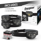 Energizer LED Headlamps PRO260 (4-Pack), IPX4 Water Resistant Headlamps, High-Performance Head Light for Outdoors, Camping, Running, Storm, Survival LED Light for Emergencies (Batteries Included)