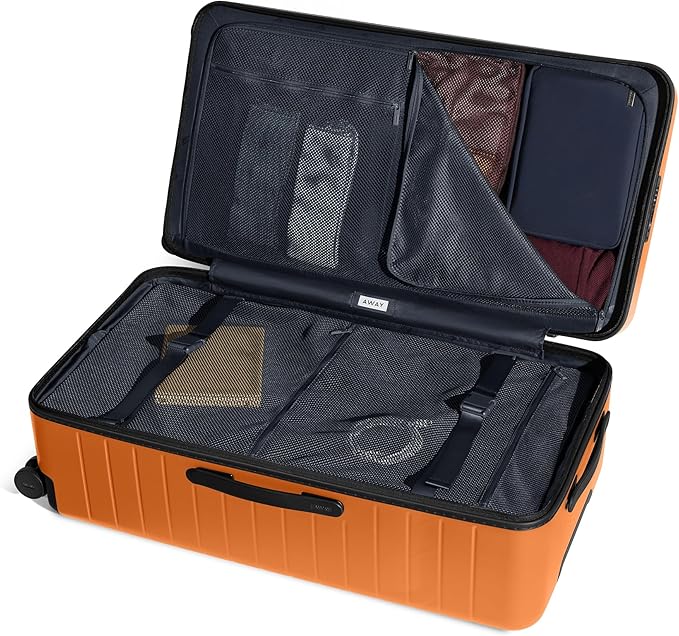 Away Large Trunk Luggage, 31 Inch Hardside Suitcase with Spinner Wheels, Lightweight & Durable, TSA Lock, Ideal for Long Trips, Sorbet Orange