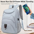 Boavan Laptop Backpack for women, 15.6 inch Laptop Bag with USB Port, Waterproof Travel Work Backpack Purse, Anti-Theft Teacher Nurse Doctor Casual Bookbags Office Business backpack，Blue